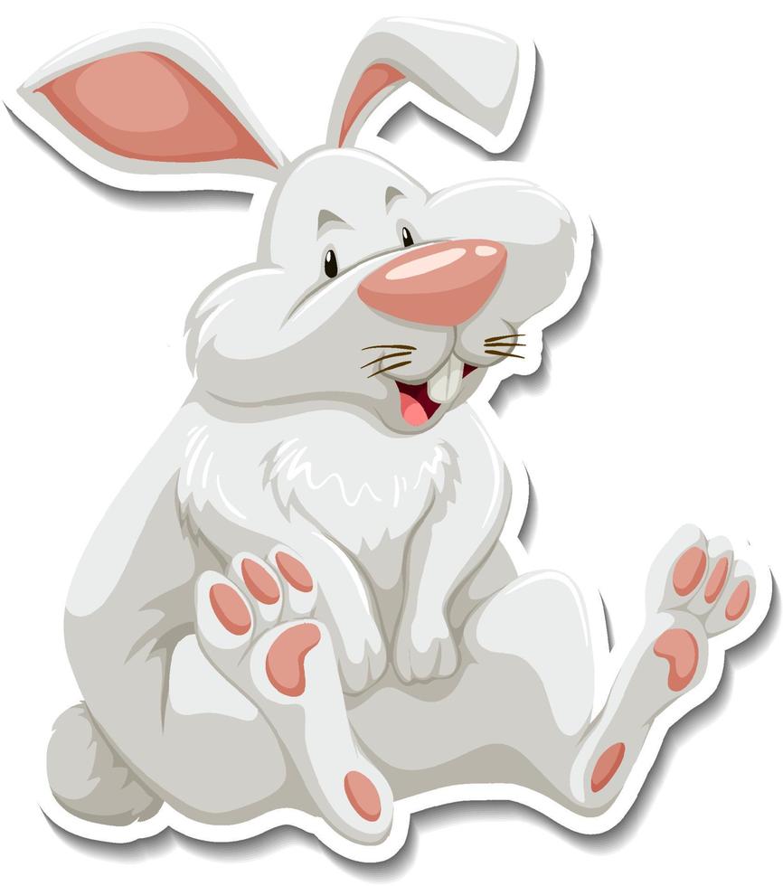 Rabbit cartoon character on white background vector