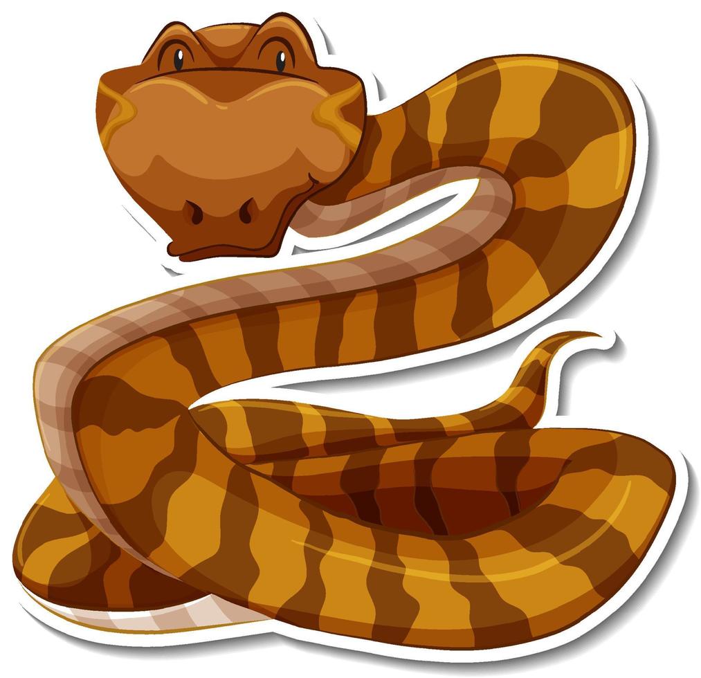 personaje de dibujos animados de serpiente sobre fondo blanco vector