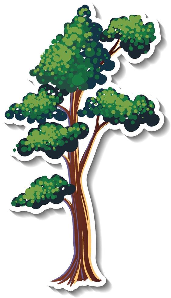 Tree sticker isolated on white background vector
