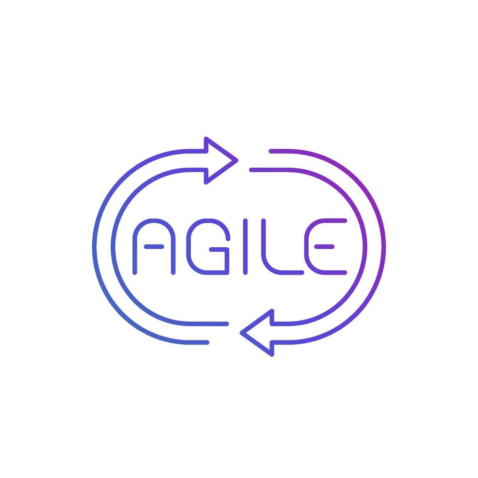 Agile process line icon on white vector