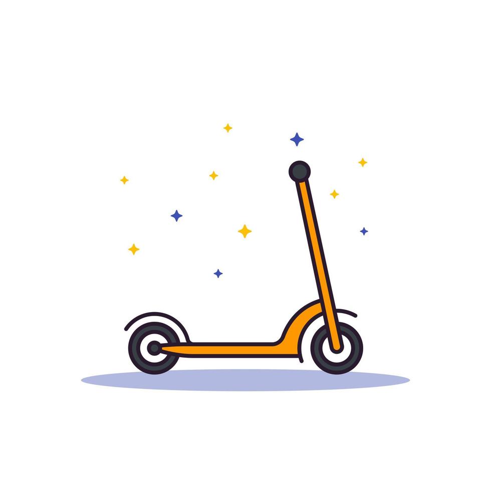 kick scooter on white, vector illustration