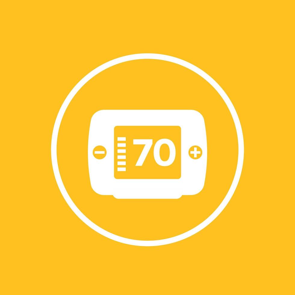 thermostat icon in circle vector