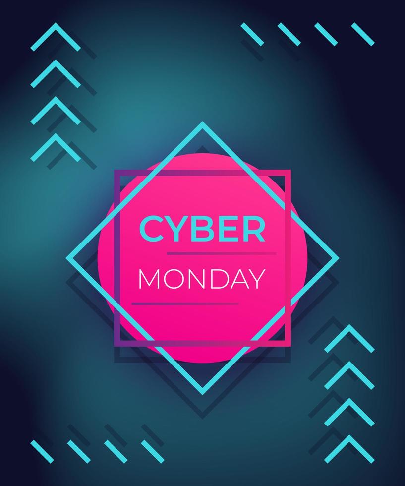 Cartel de Cyber Monday, diseño de banner vectorial vector