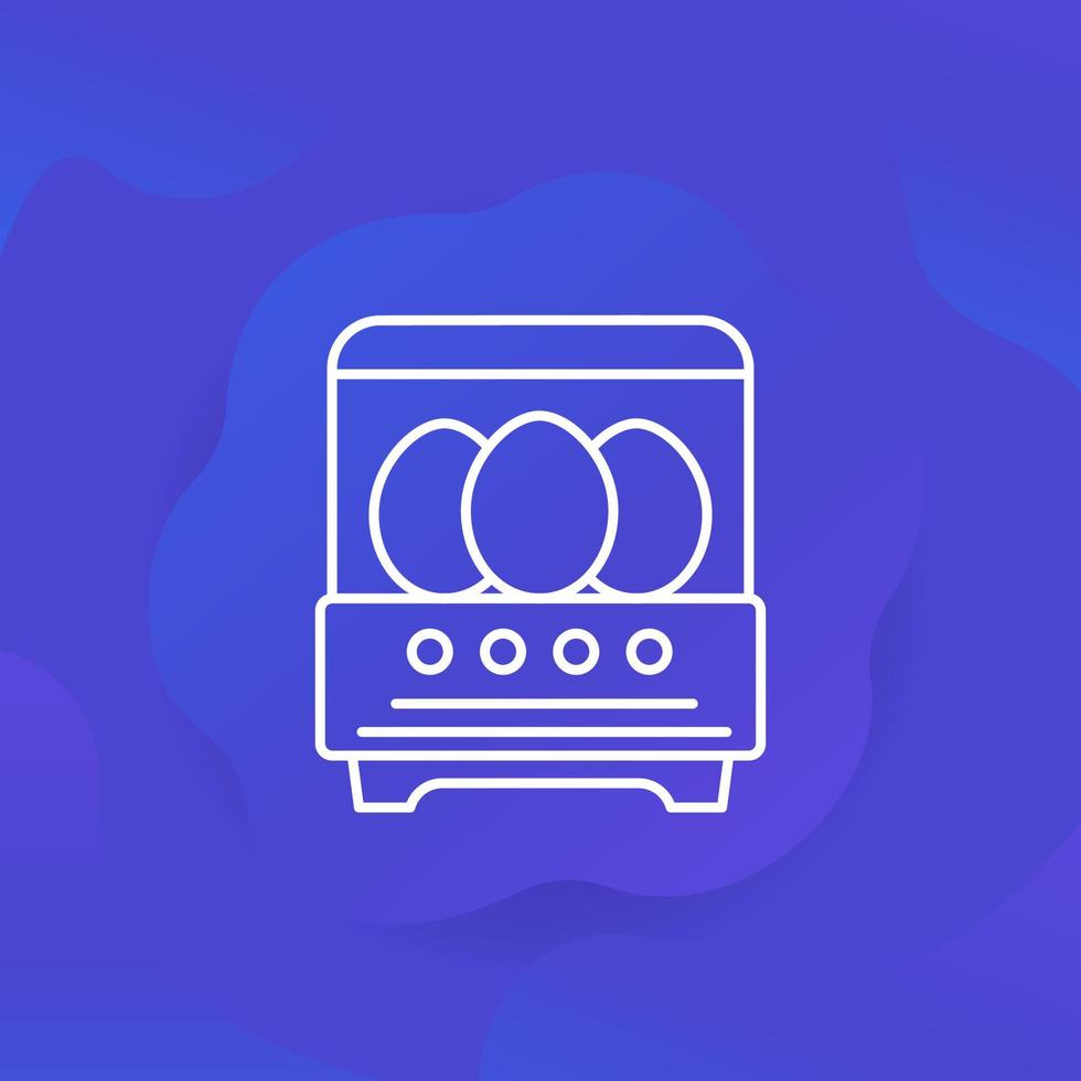 incubator and eggs line vector icon