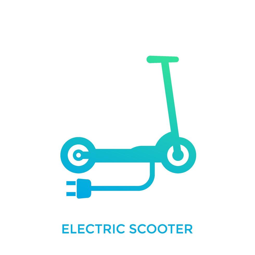 patinete, icono de transporte eléctrico en blanco vector