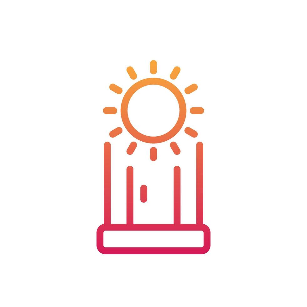 solarium line icon, vertical solarium cabin on white vector