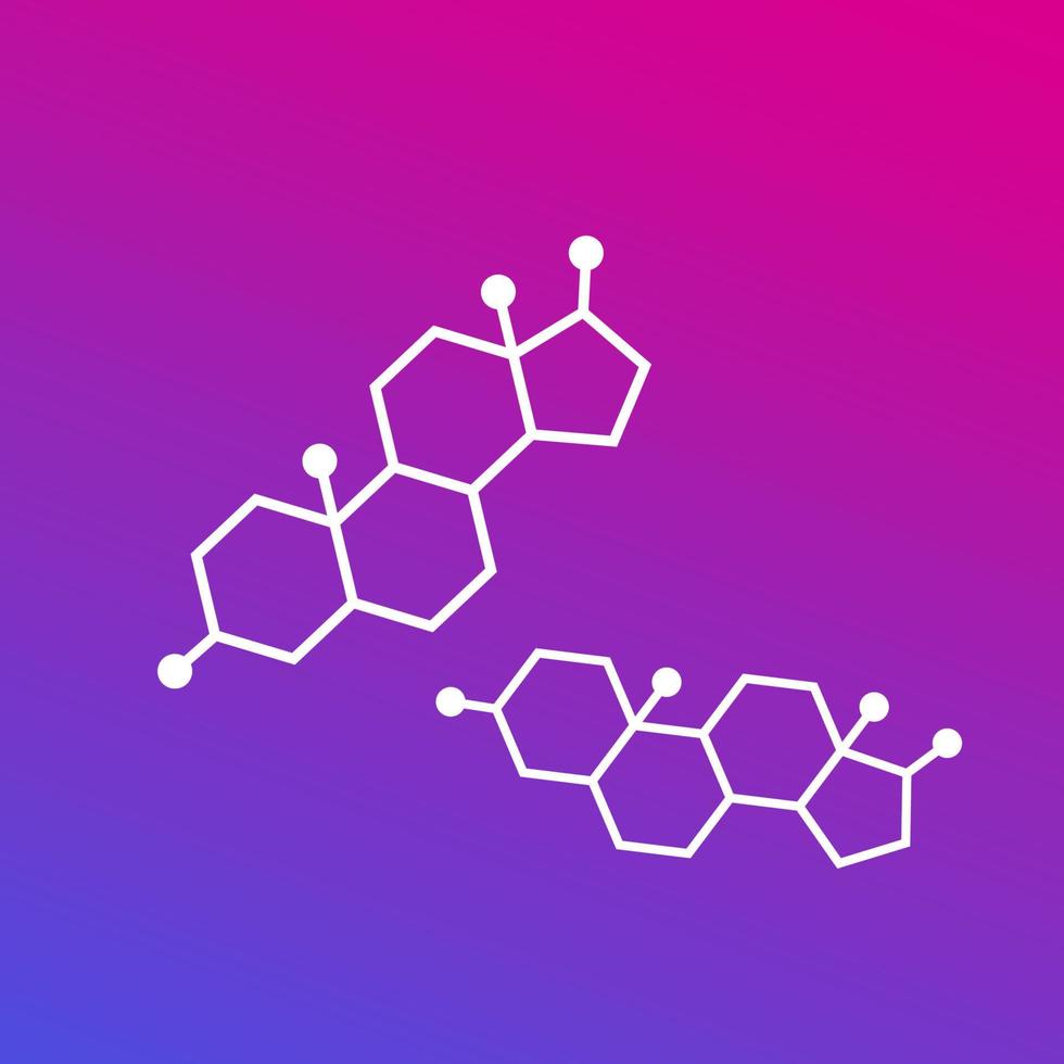 moléculas de testosterona, vector