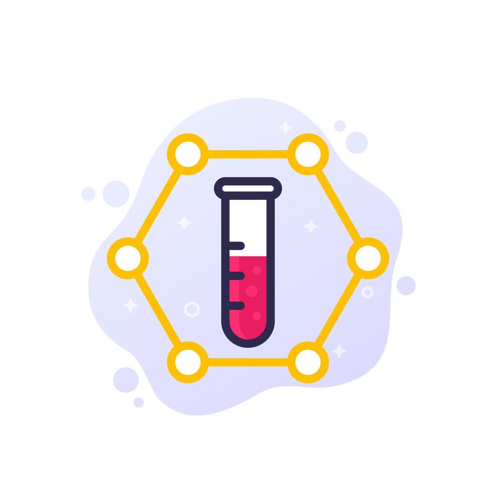 Science, lab icon with outline vector