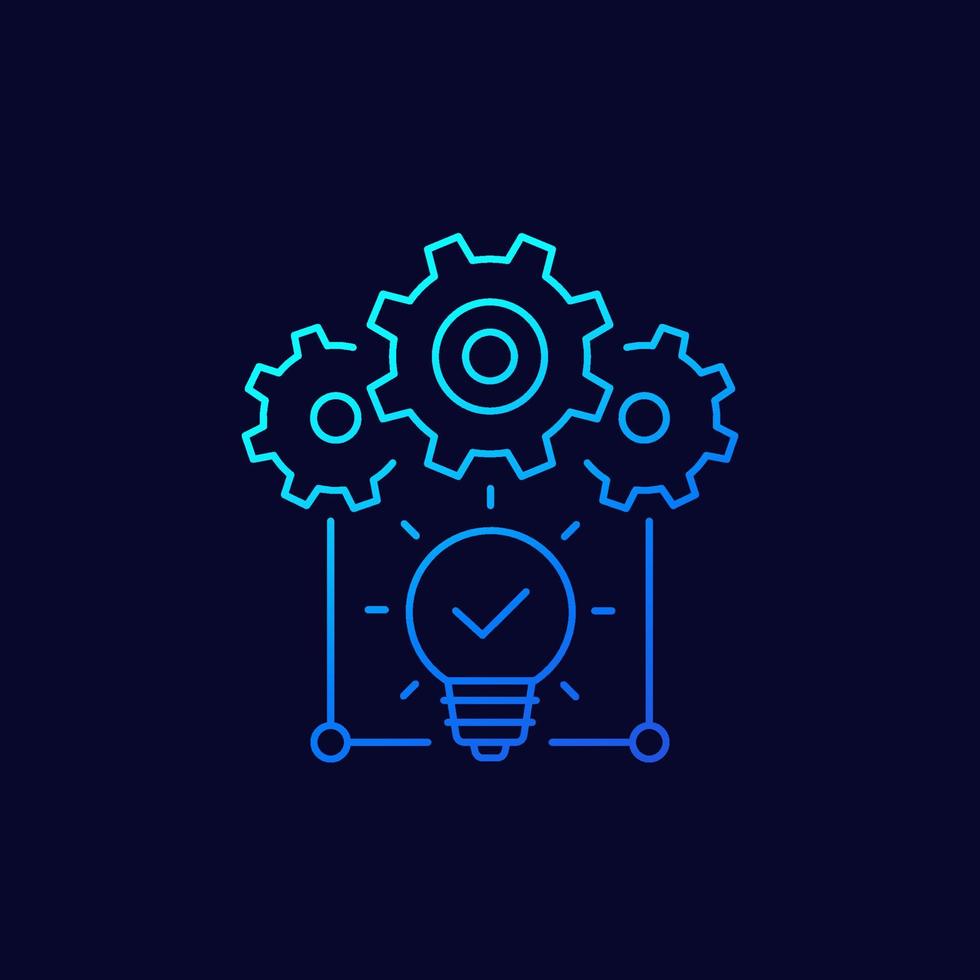 idea execution line vector icon