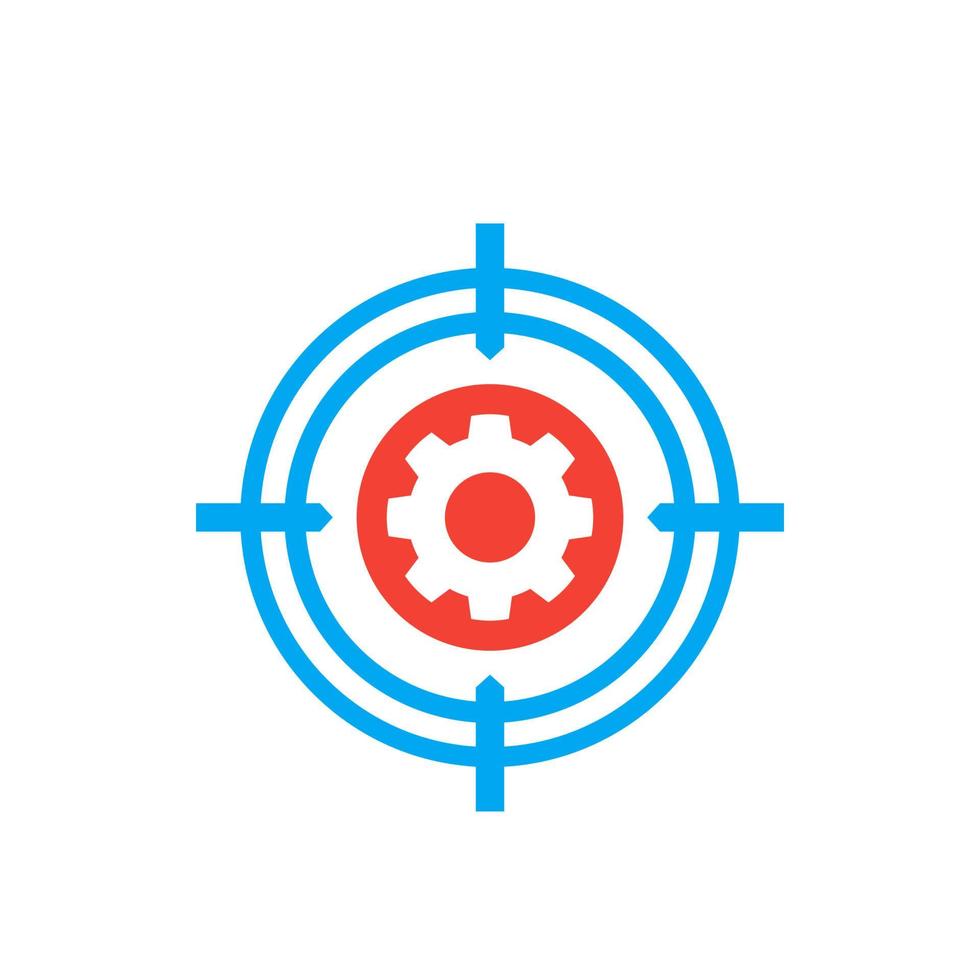 Gear and target, vector icon