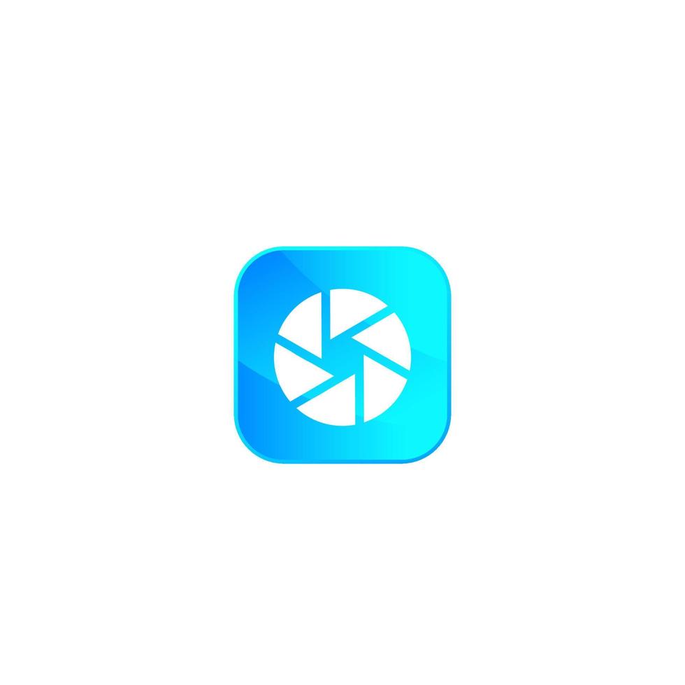 Photo app icon with aperture symbol vector