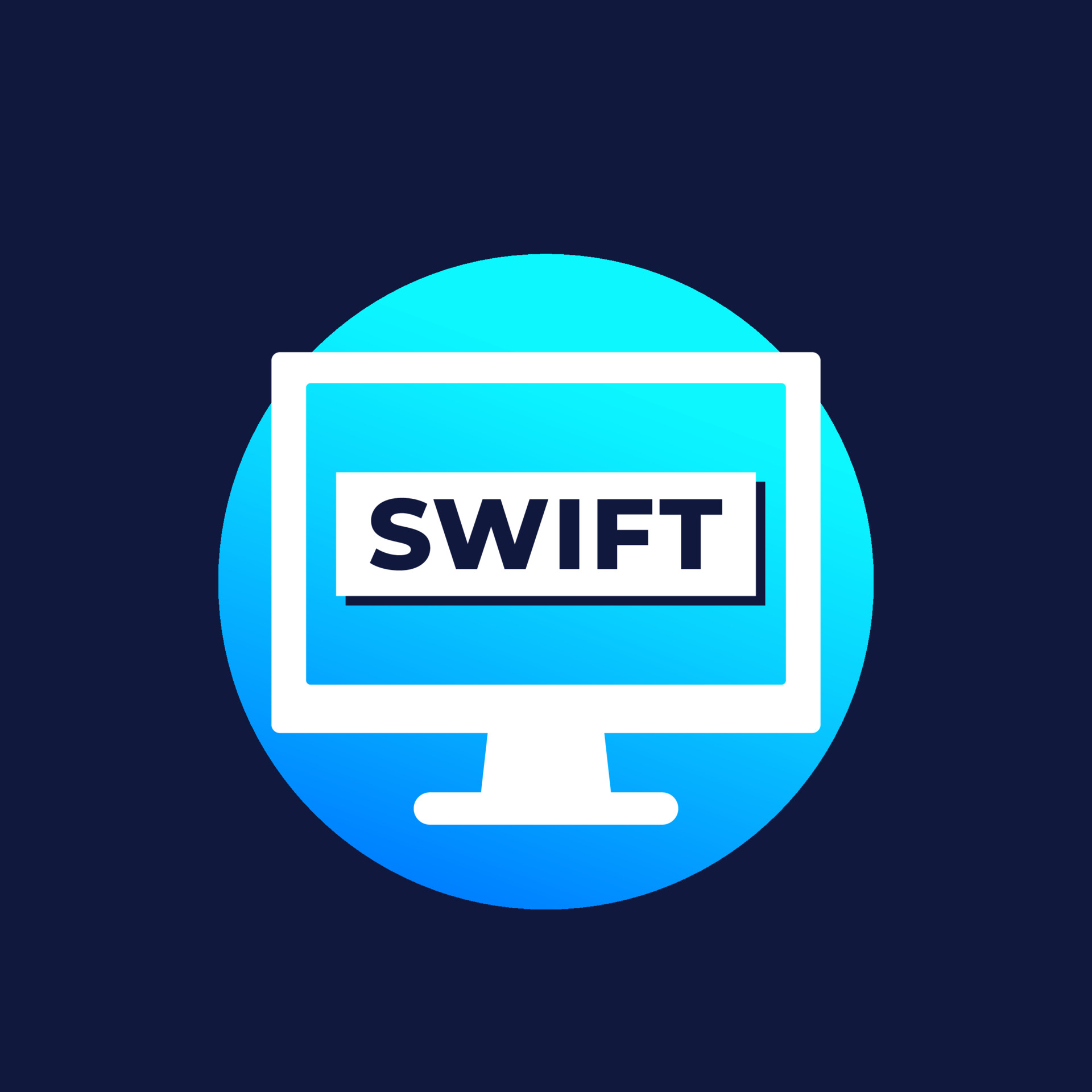 Swift programming vector icon on dark 3658376 Vector Art at Vecteezy