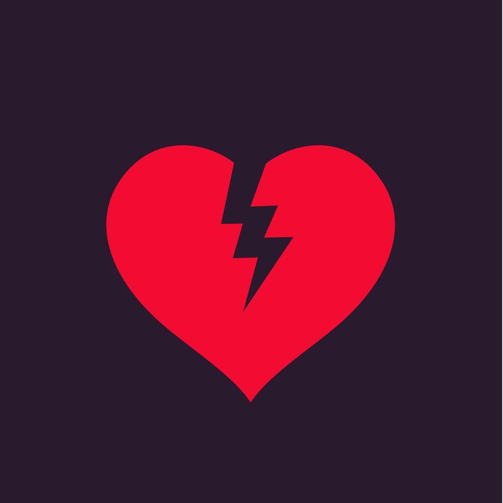 broken heart, heartbreak vector illustration