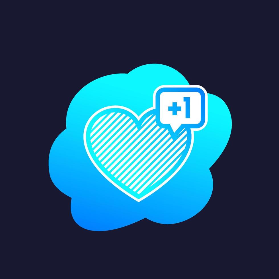 heart like with notification, vector art
