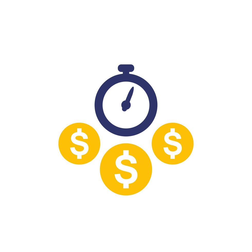 fast loan, money icon on white vector