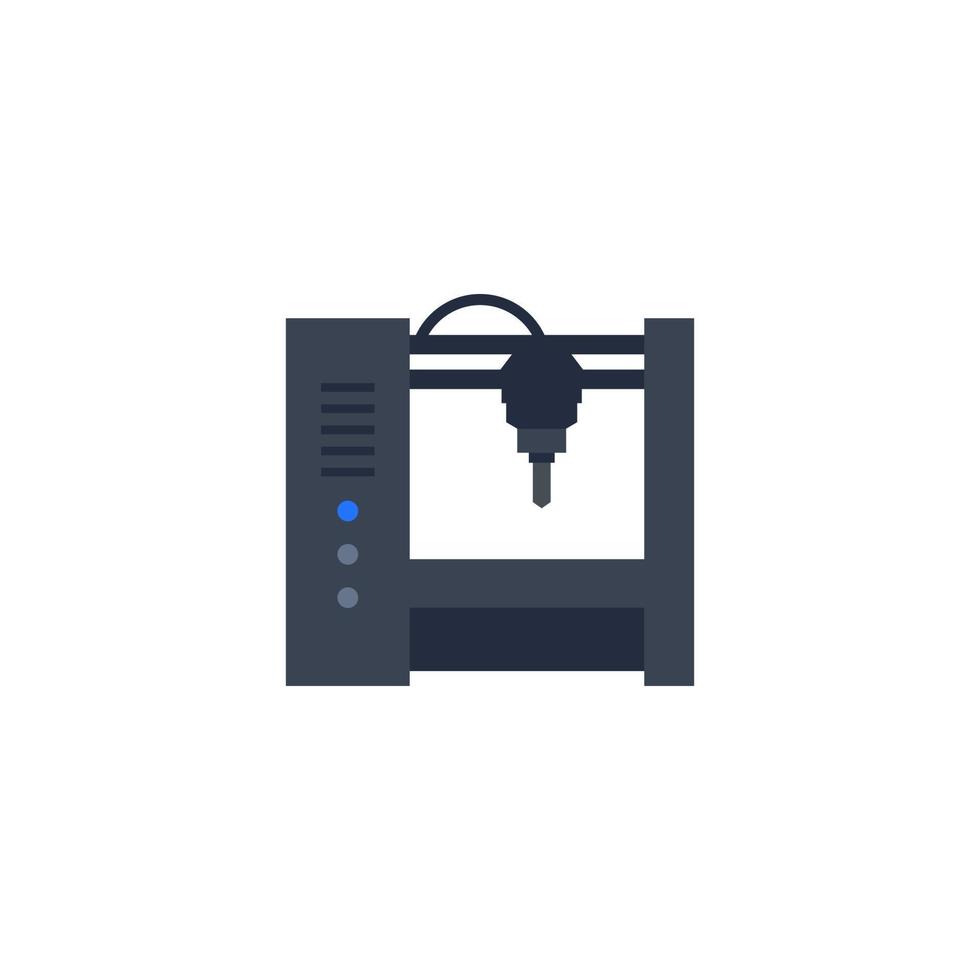 milling machine, cnc vector icon on white