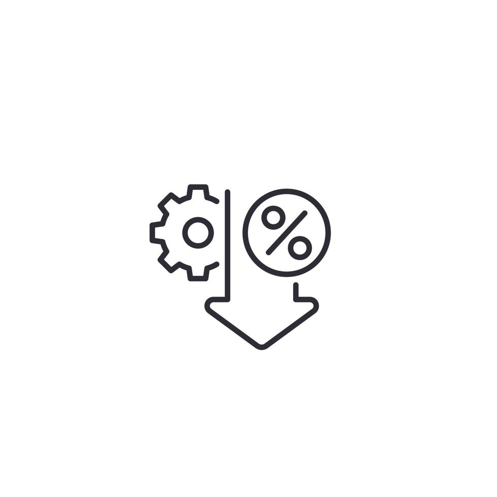percent down icon in line style vector