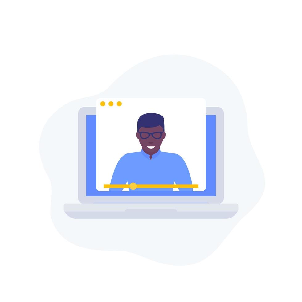 webinar, online education, remote training and e-learning vector illustration