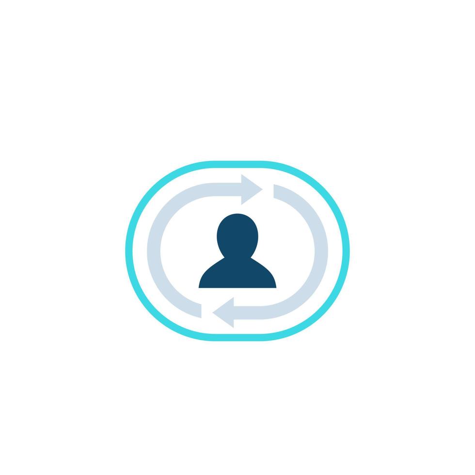 Returning customer or client retention vector icon, pictogram
