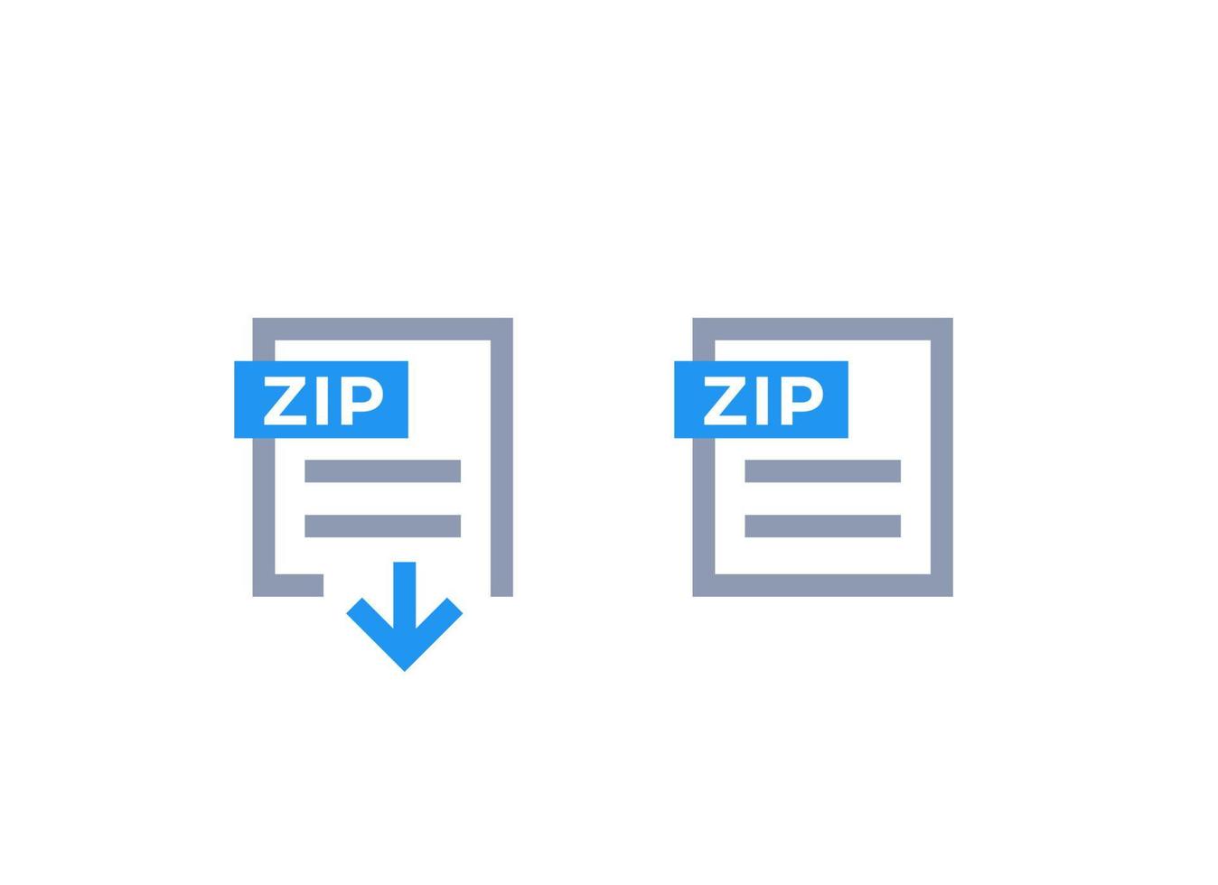 Zip archive, download file icons vector