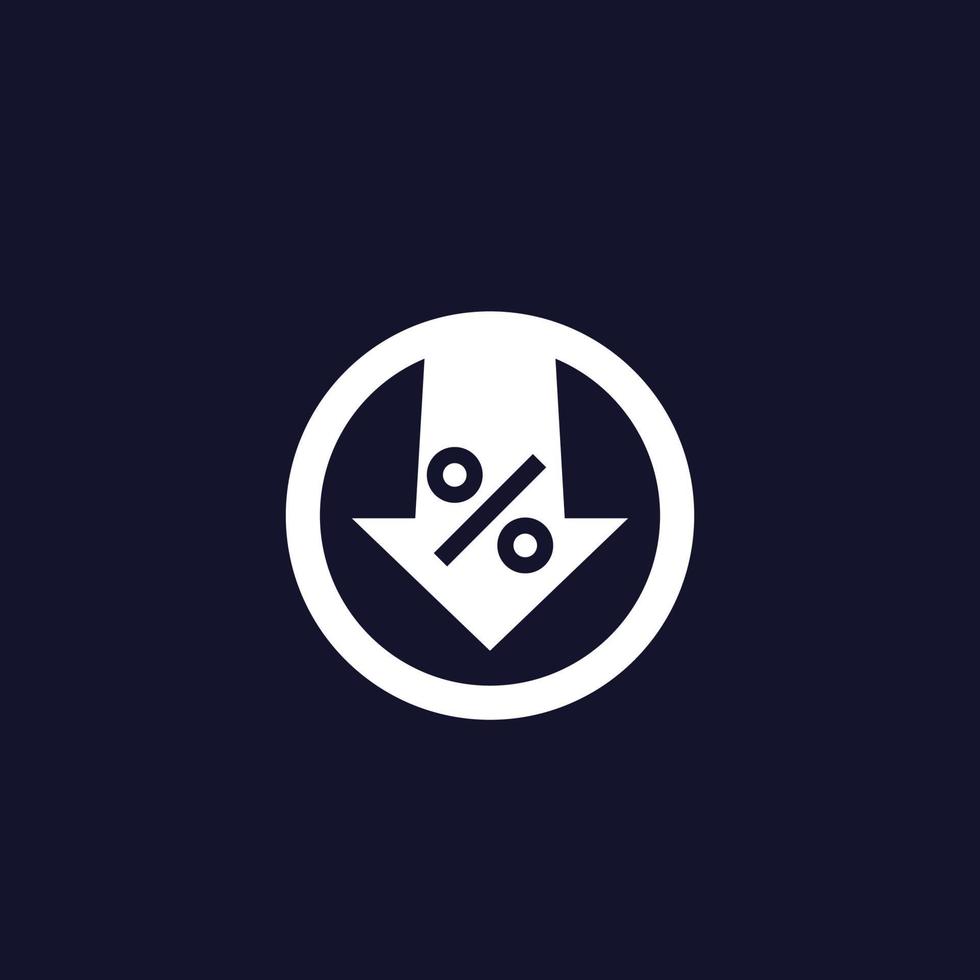 percent down vector icon