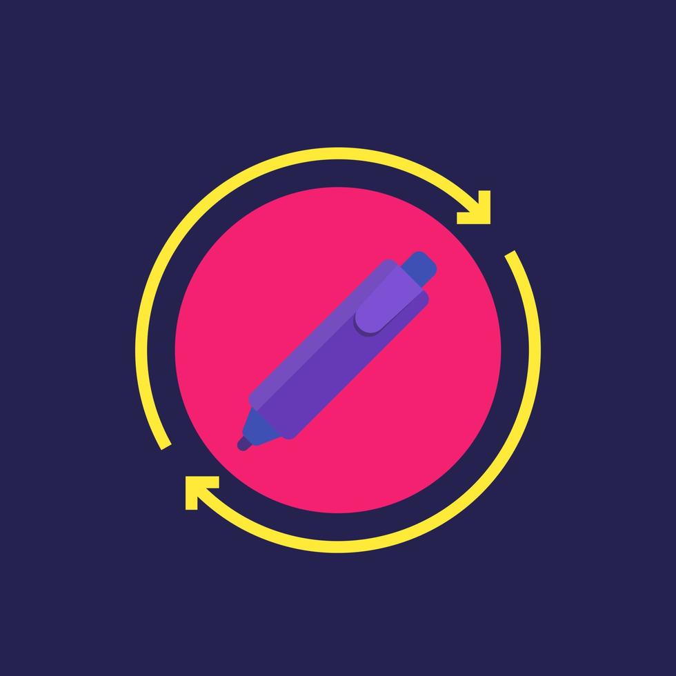 rewriting, change vector icon