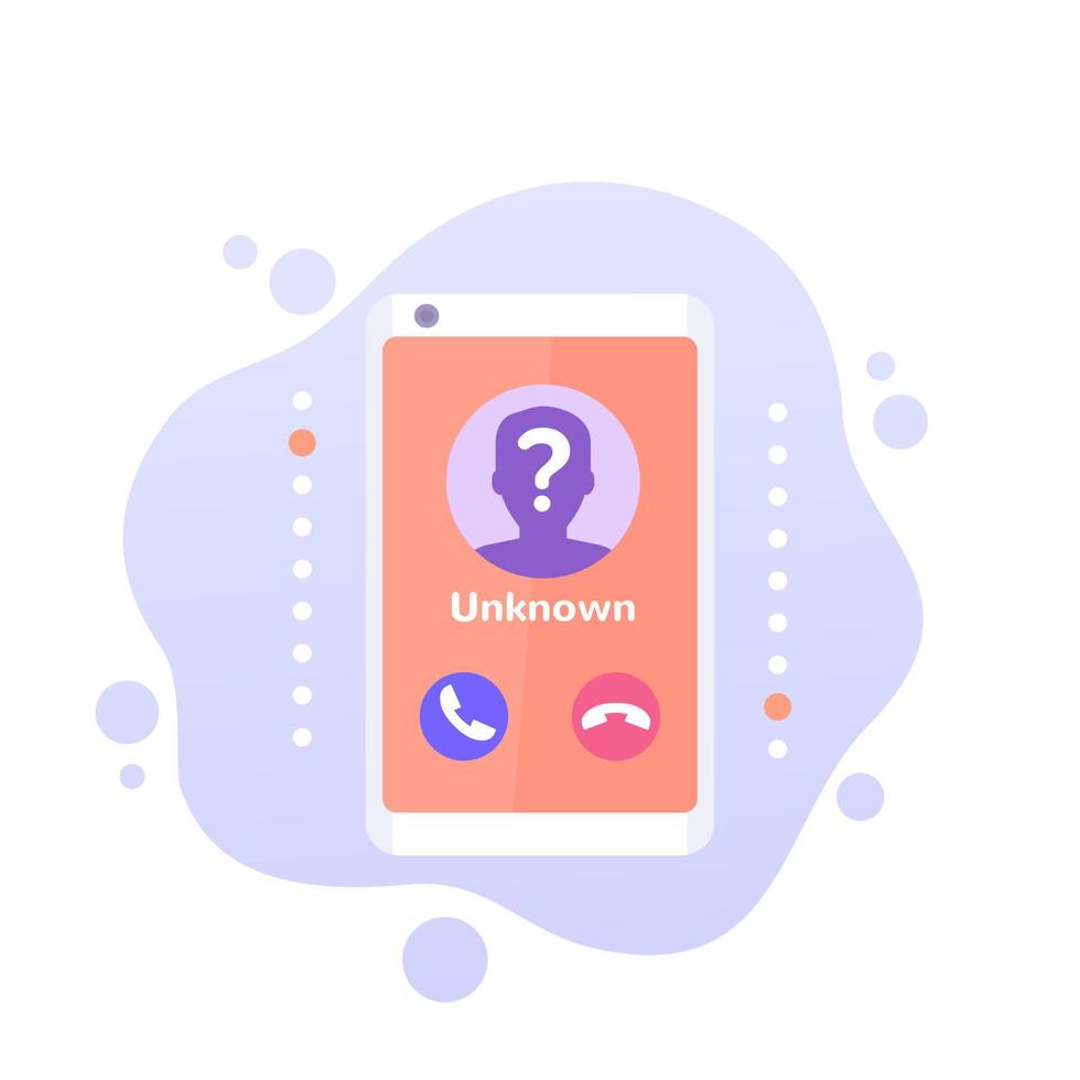 unknown caller, phone call vector icon