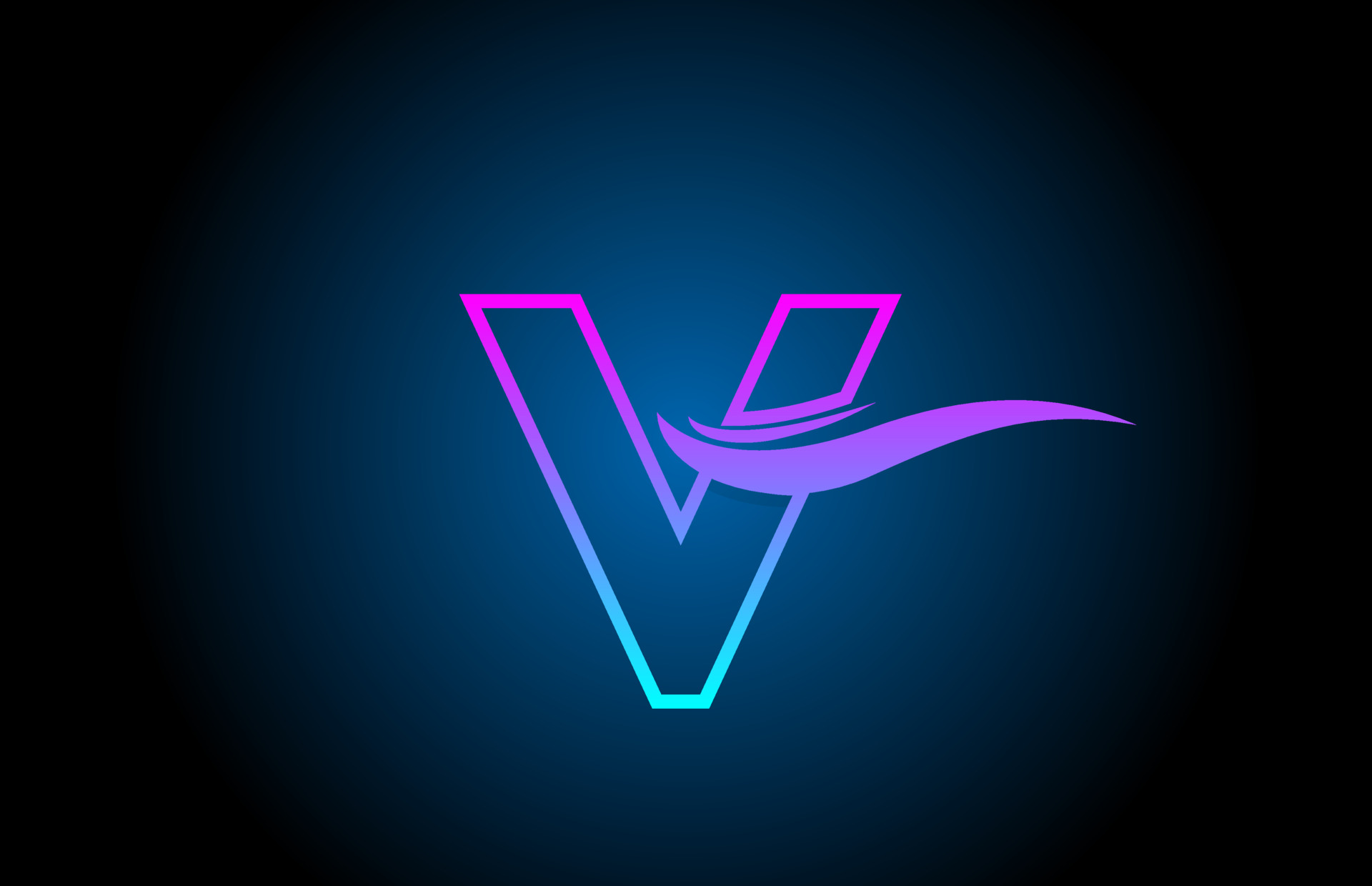 V blue and pink alphabet letter logo icon for business and company with  simple line design 3658730 Vector Art at Vecteezy
