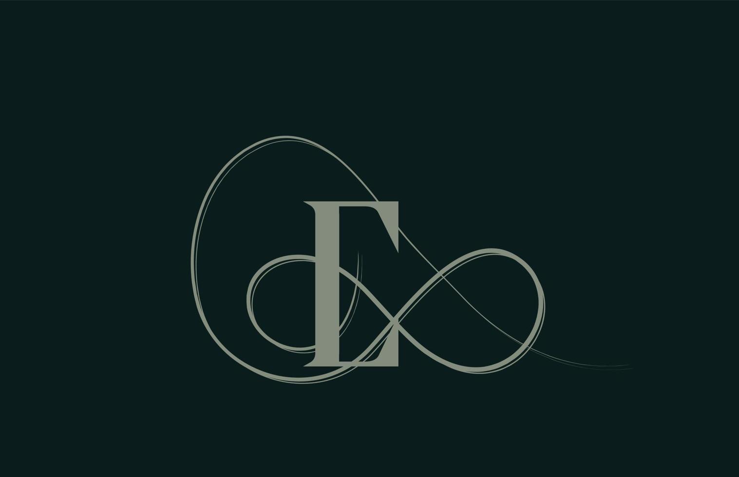 monograma elegante vintage e alfabeto letra logo icono en color verde. diseño creativo para negocios y empresa. vector