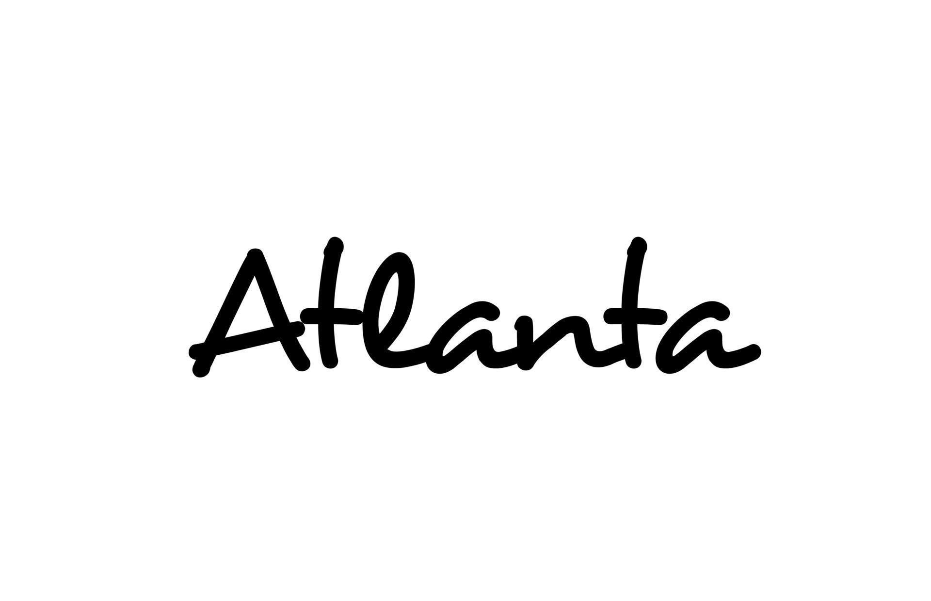 Atlanta city handwritten word text hand lettering. Calligraphy text ...