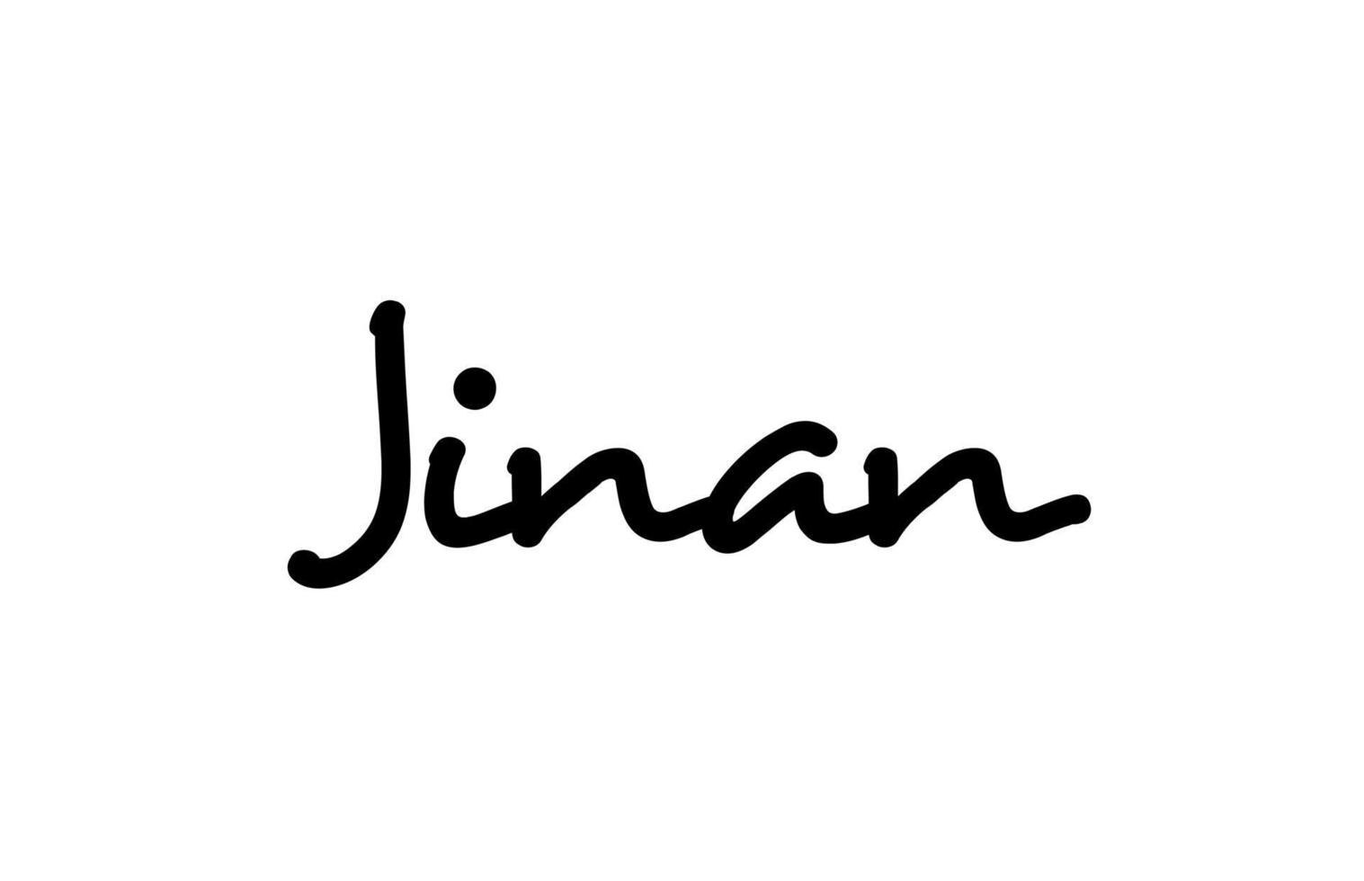 Jinan city handwritten word text hand lettering. Calligraphy text. Typography in black color vector