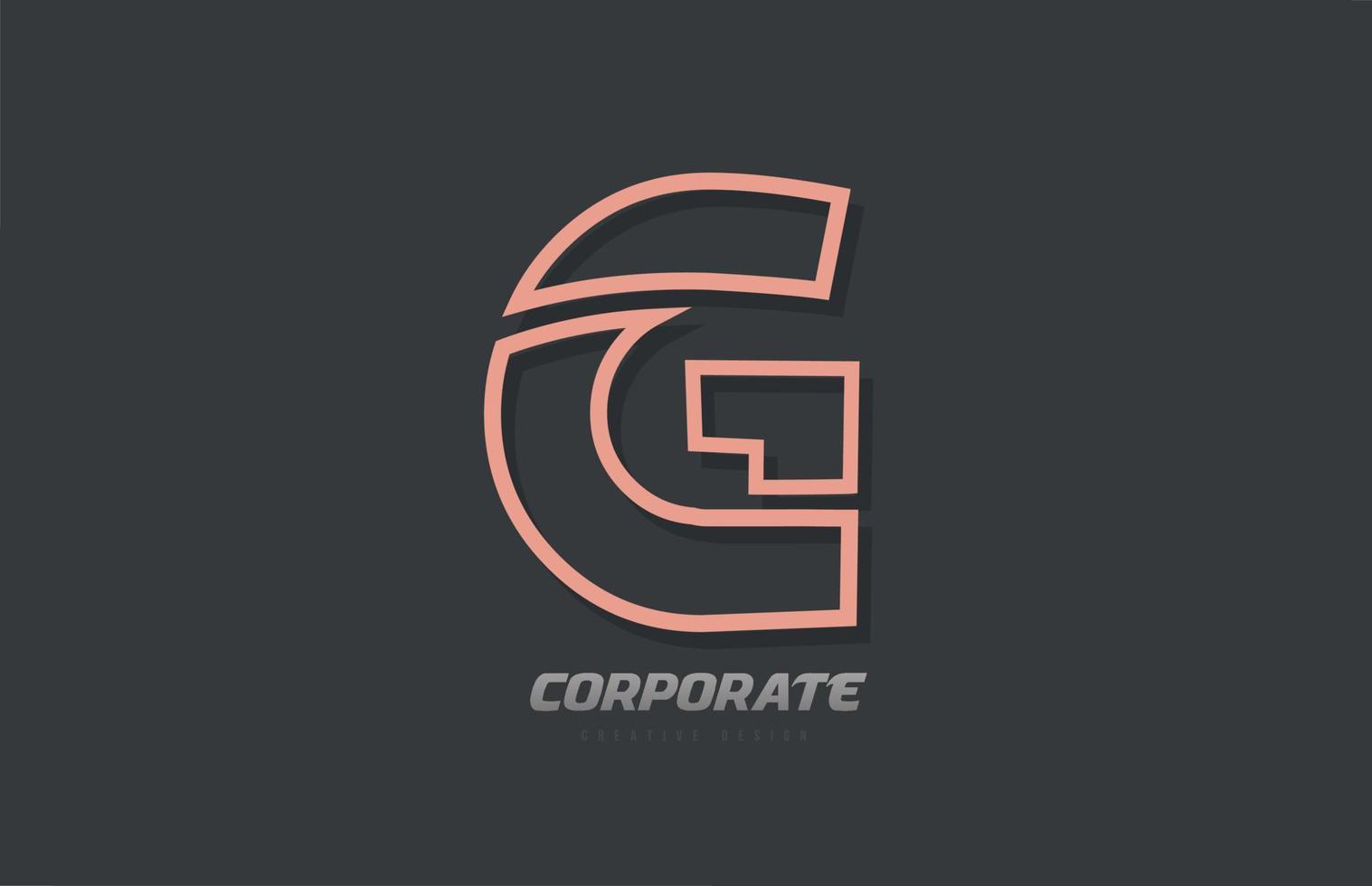 g, alfabeto, letra, línea, empresa, negocio, marrón, gris, logotipo, icono, diseño vector