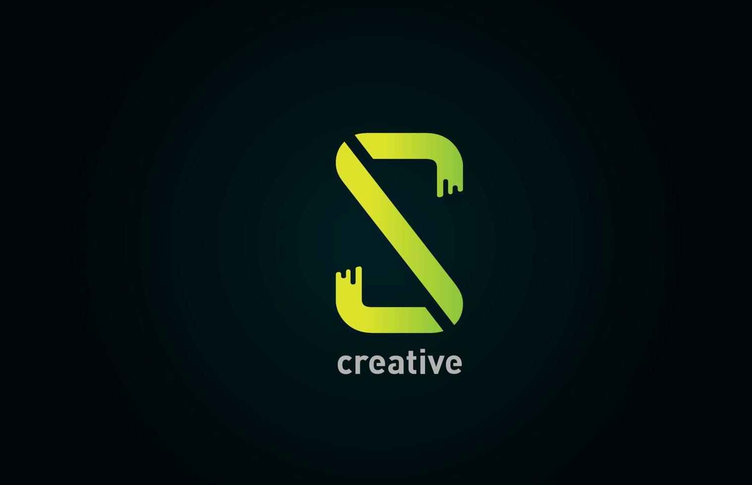 Diseño de icono de logotipo de alfabeto letra verde s creativo para empresa y negocio vector