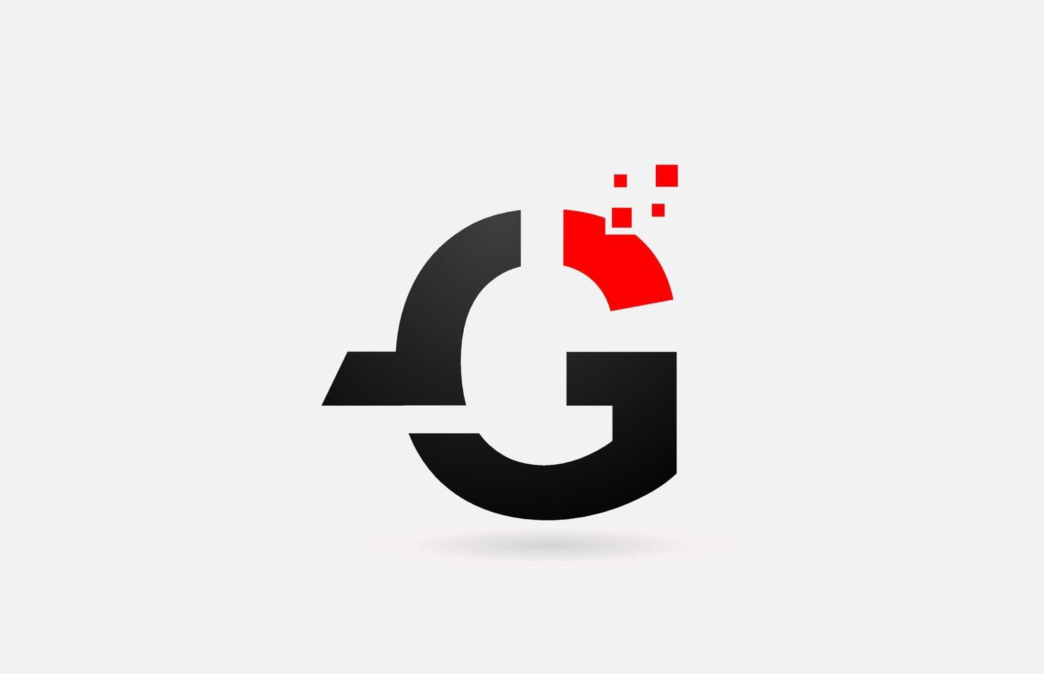 Ícono de logotipo de letra g para negocios y empresas con diseño simple de puntos en blanco y negro vector