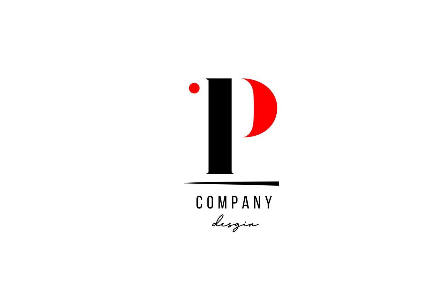 P letter logo alphabet design icon for company and business vector