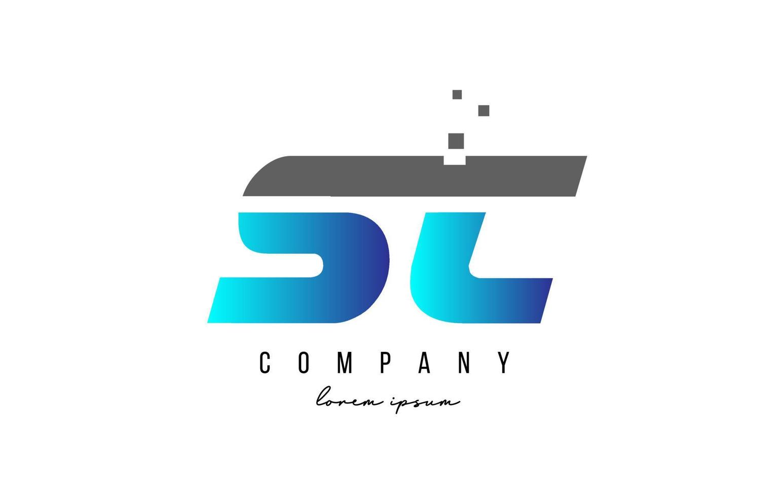 SC S C alphabet letter logo combination in blue and grey color. Creative icon design for company and business vector