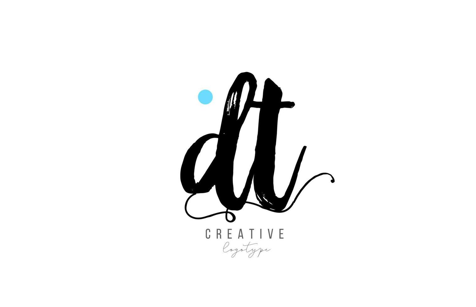 dt d t vintage letter alphabet combination logo icon handwritten design for company business vector