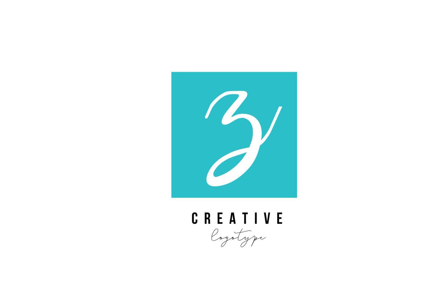 blue Z square alphabet letter logo icon design for company and business