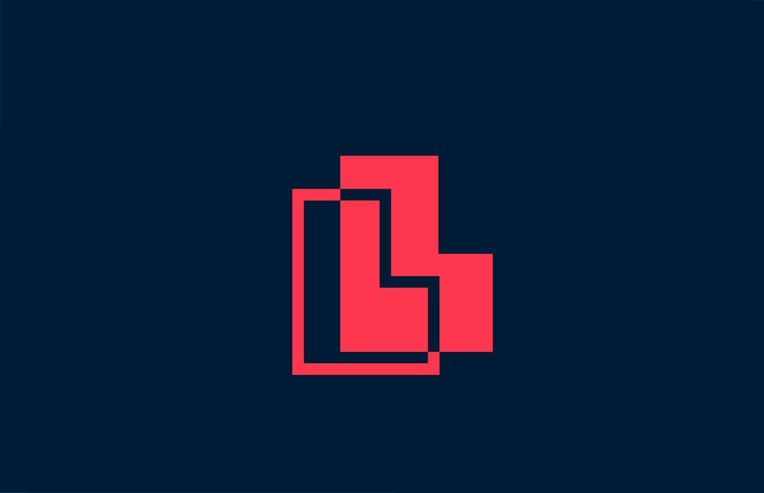 red black L alphabet letter logo icon. Company and business design vector