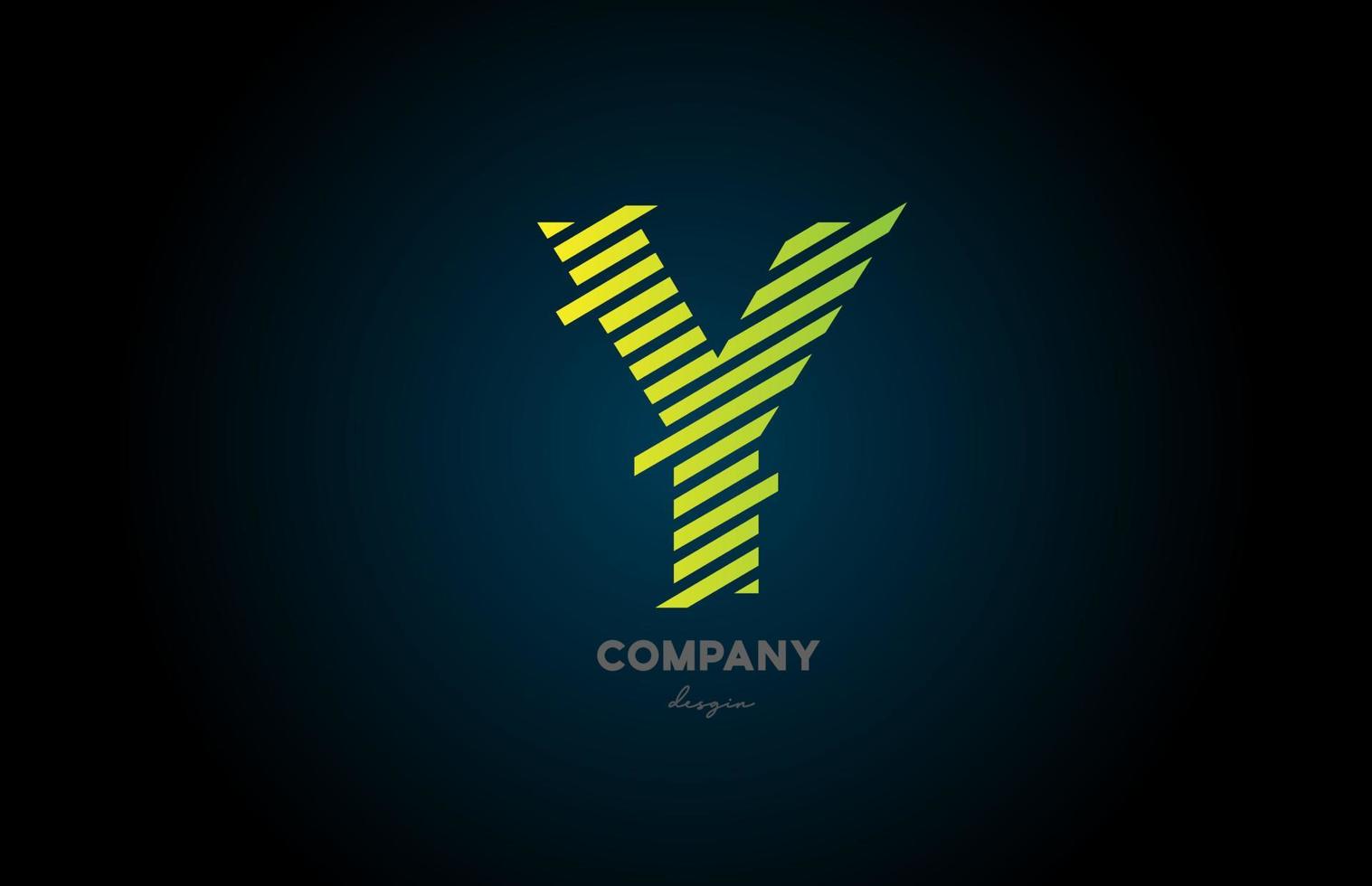 Y green alphabet letter logo icon design for business and company vector