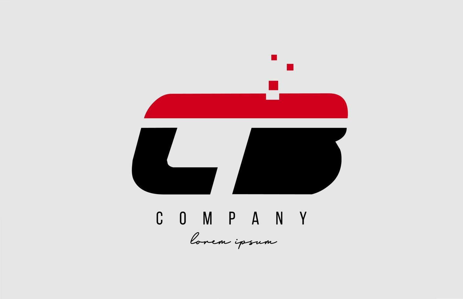 cb c b alphabet letter logo combination in red and black color. Creative icon design for company and business vector