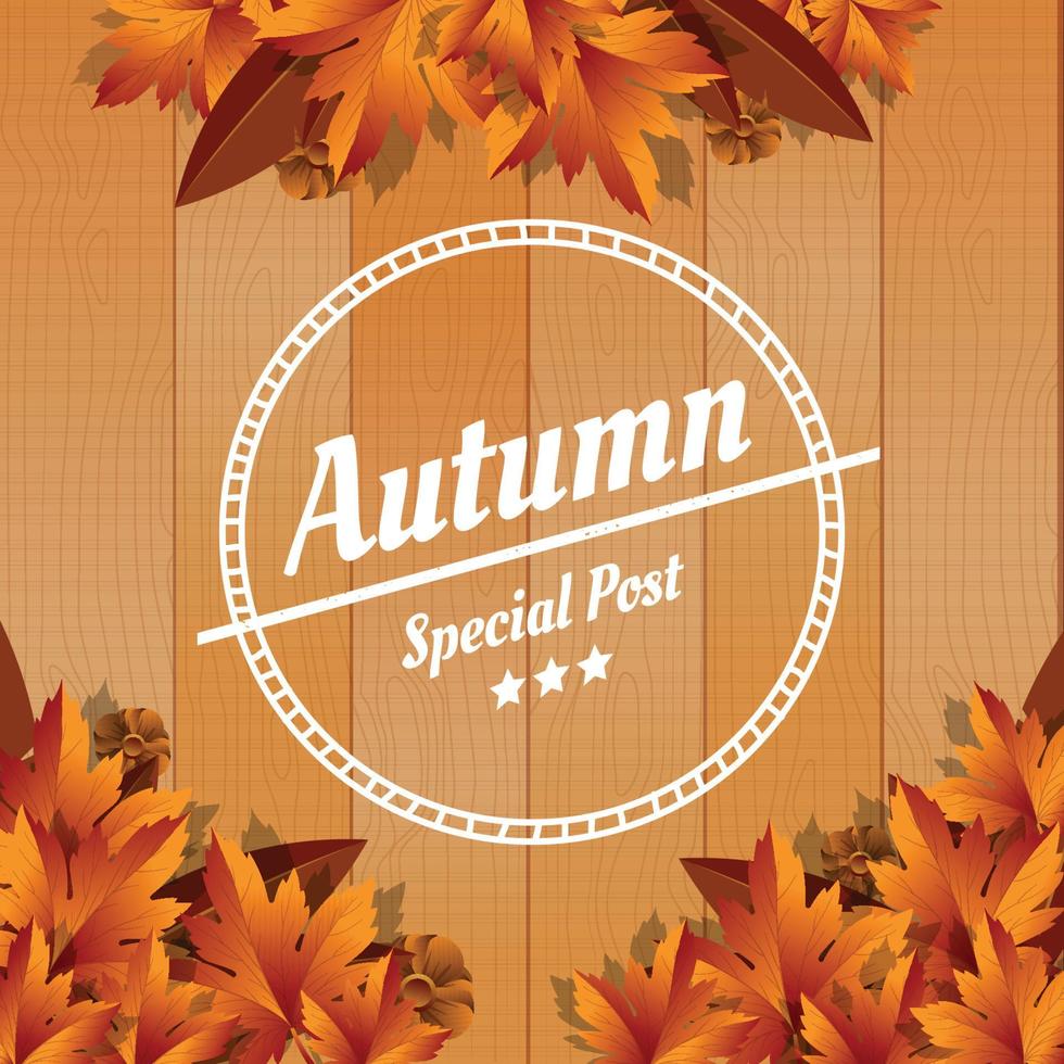 Wooden Autum Color Background vector