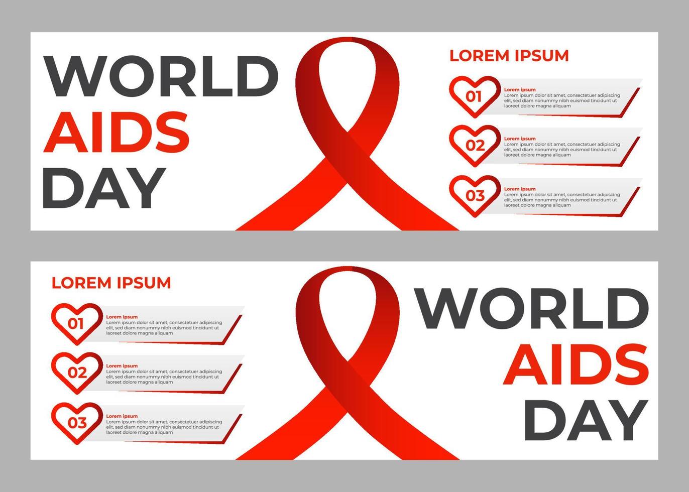 set of world aids day banners template vector