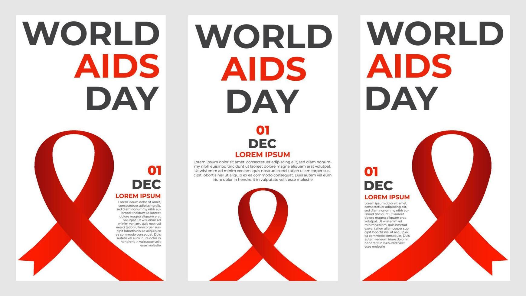 world aids day social media stories collection vector