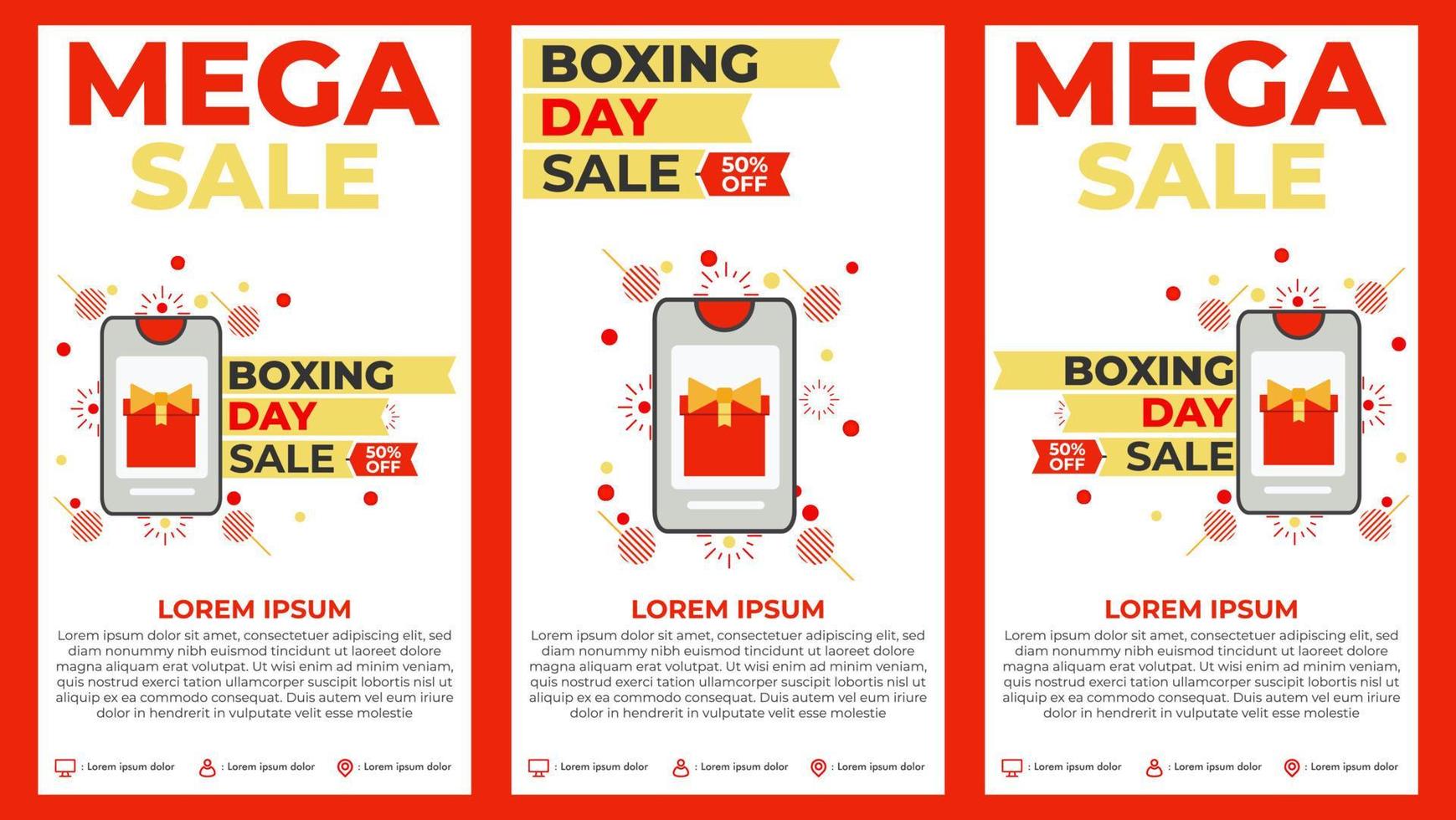 boxing day social media stories collection vector