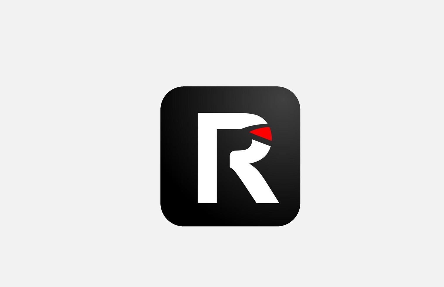 Diseño de icono de logotipo de letra del alfabeto r blanco rojo simple para negocios y empresa vector