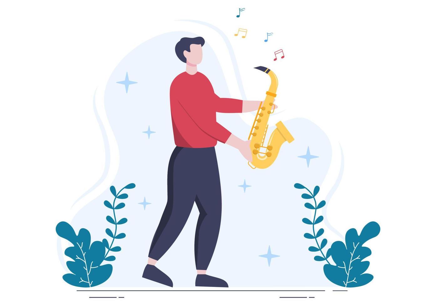 Music Festival Background Vector Illustration With Musical Instruments and Live Singing Performance for Poster, Banner or Brochure Template