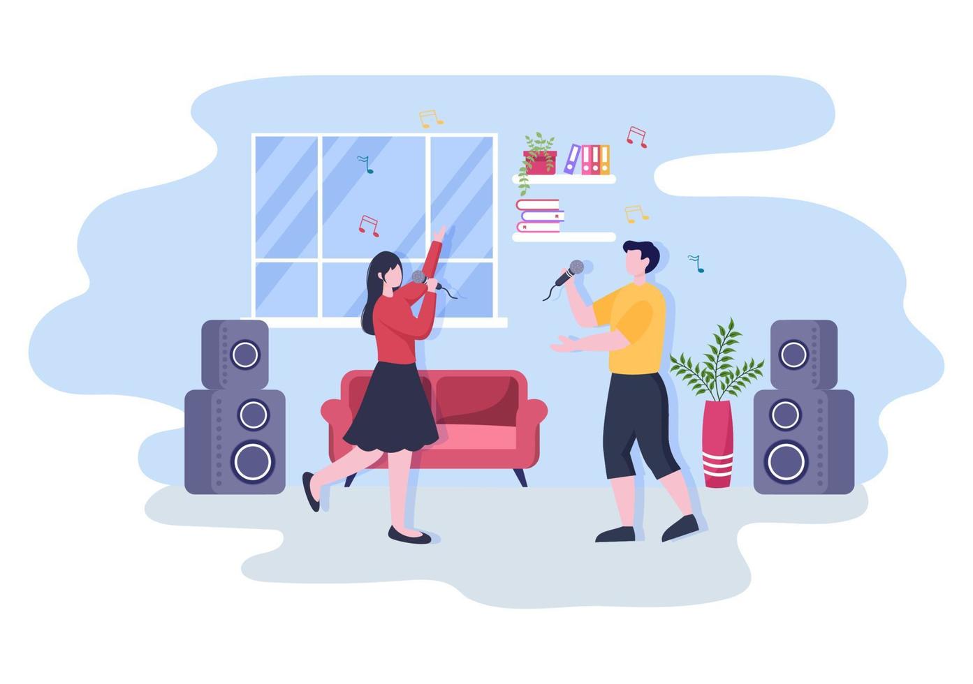 Music Festival Background Vector Illustration With Musical Instruments and Live Singing Performance for Poster, Banner or Brochure Template