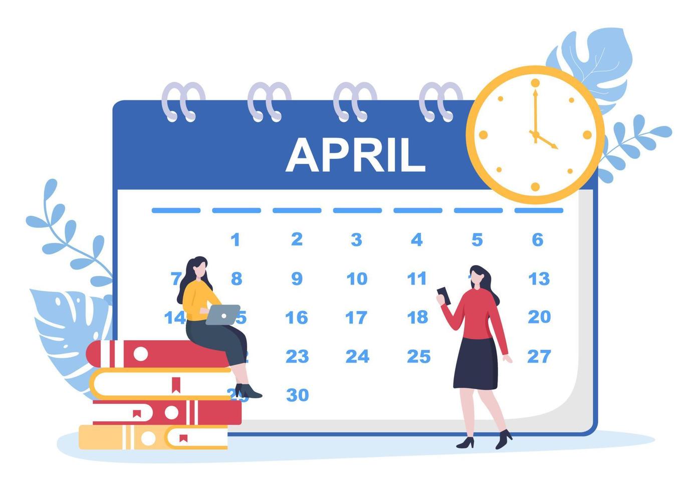 Calendar Background Vector Illustration With Circle Sign For Planning Important Matter, Time Management, Work Organization and Life Events Notification or Holiday