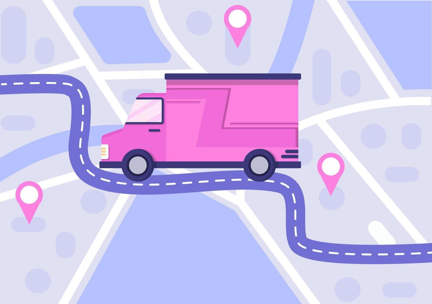 GPS Navigation Map and Compass on Location Search Application Shows the Position or Route you are Going. Background Vector Illustration